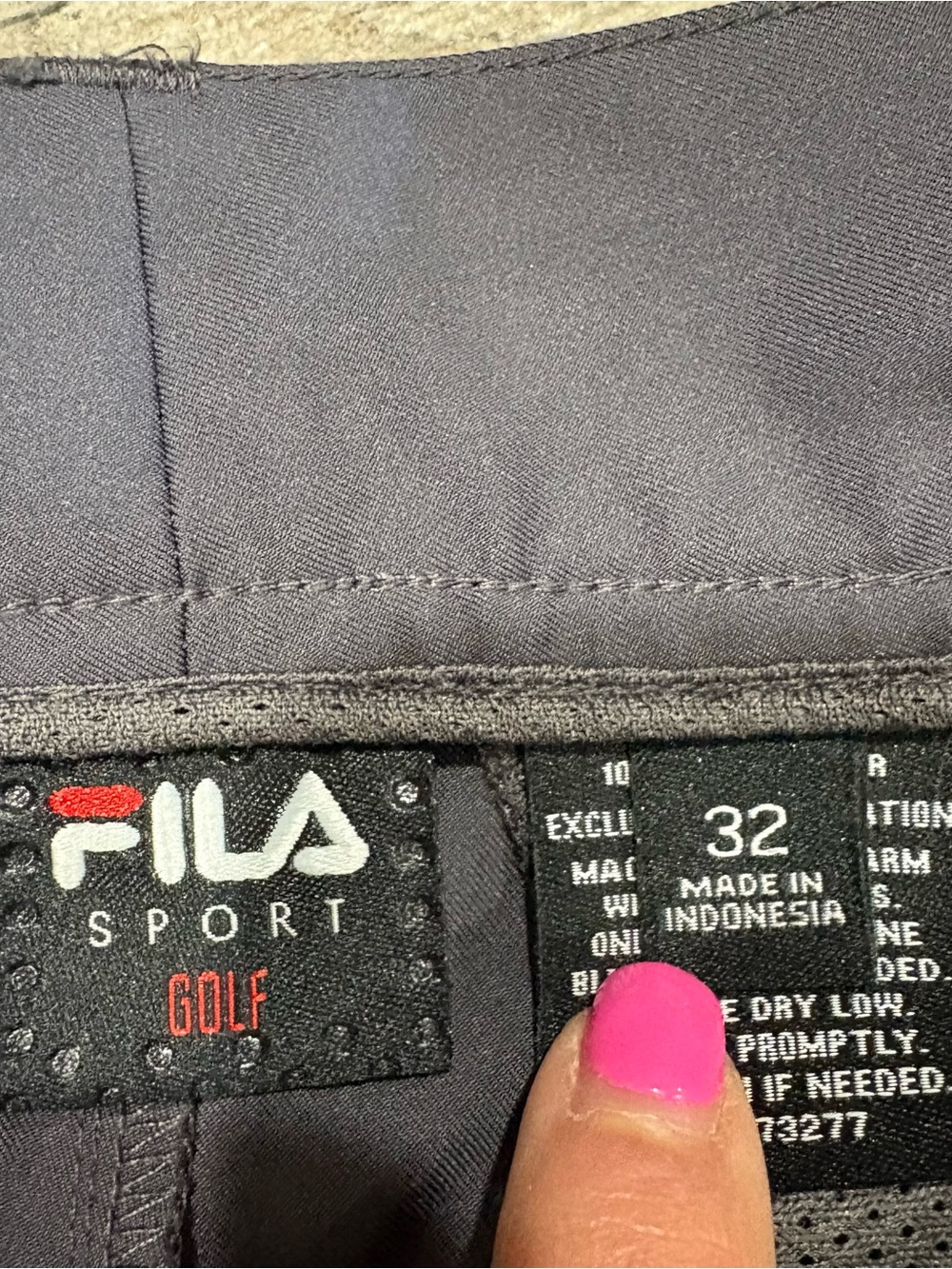 Fila Sport Golf Shorts Men's Sz 32 Blue Gray Flat Front Quick Dry Athletic - Picture 2 of 7